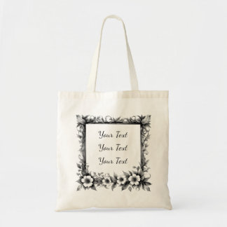 Sac fourre-tout à cadre floral orné personnalisé