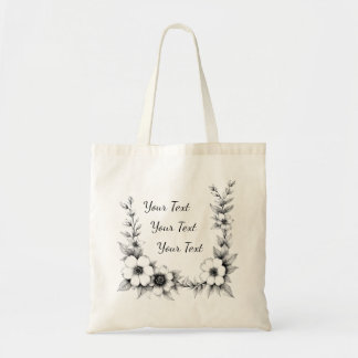 Sac fourre-tout à cadre floral personnalisé