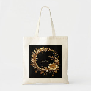 Sac fourre-tout à cadre orné de fleurs dorées