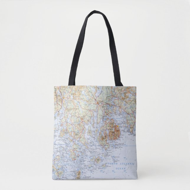 Sac fourre-tout à carte de Downeast Maine (Devant)