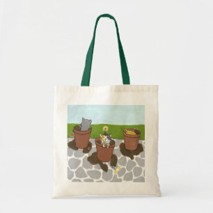 Sac fourre-tout à chatons de pot de fleur