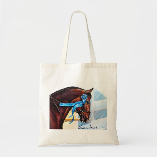sac fourre-tout à cheval - coeur courageux (Devant)