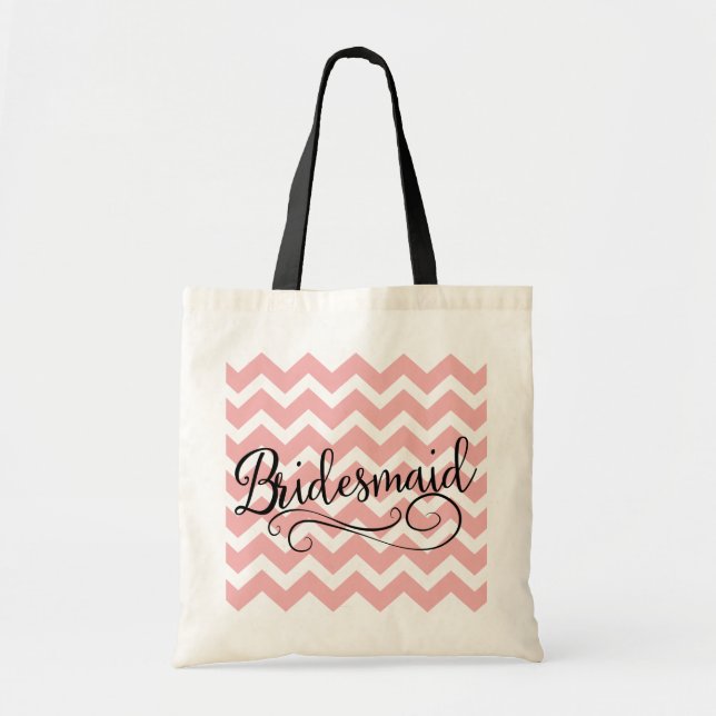 Sac fourre-tout à Chevron de rose en pastel de (Devant)