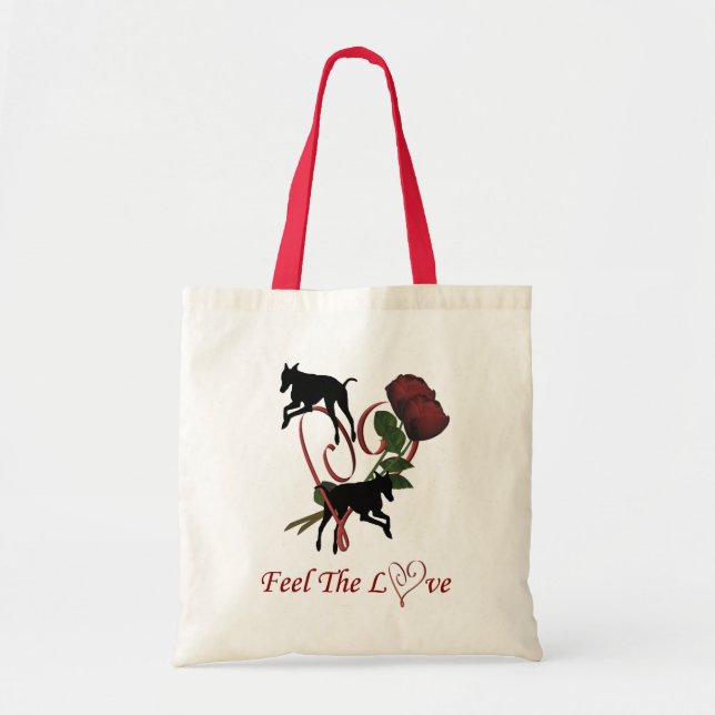 Sac fourre-tout à chien de coeur d'amour de roses (Devant)