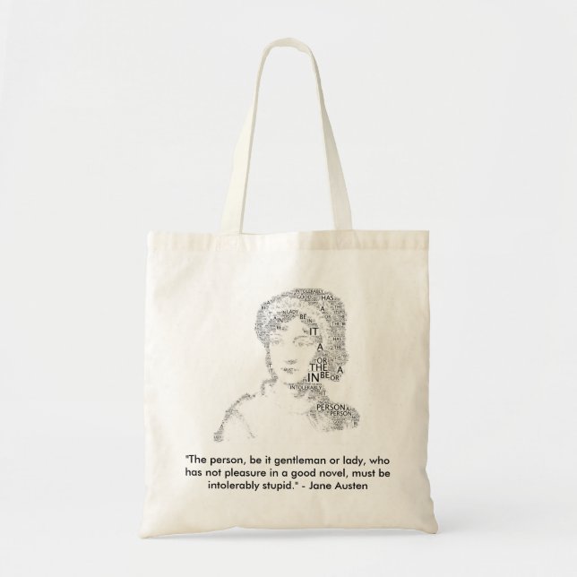Sac fourre-tout à citation de Jane Austen (Devant)