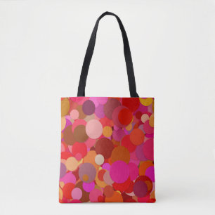 sac fourre-tout à confettis à points rouges