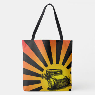Sac fourre-tout à coucher du soleil de hot rod