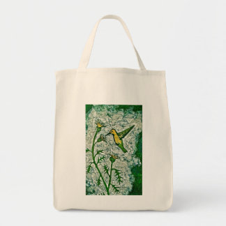 Sac fourre-tout à épicerie avec le colibri