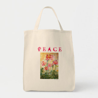 Sac fourre-tout à épicerie de toile d'art de Lotus