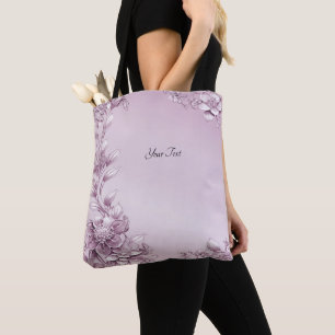 Sac fourre-tout à feuillage floral rose