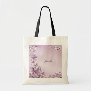 Sac fourre-tout à feuillage floral rose