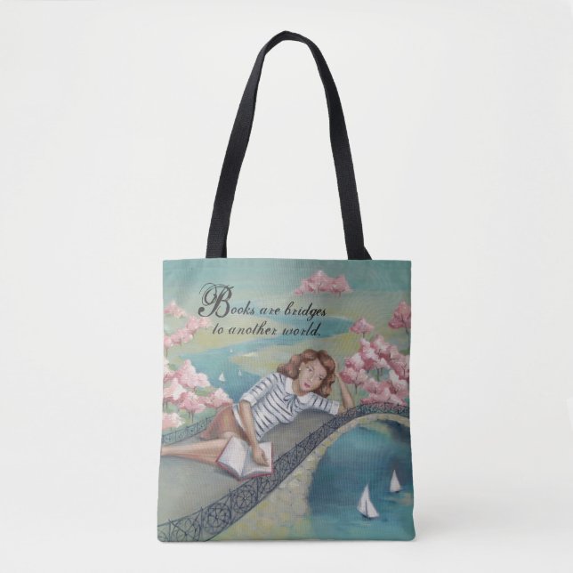 Sac fourre-tout à fille d'amoureux des livres (Devant)