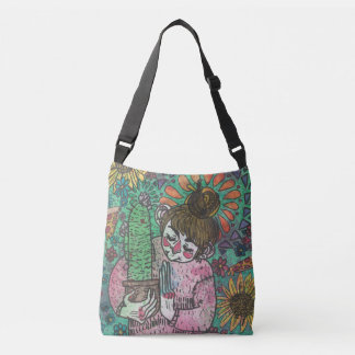 Sac fourre-tout à fille de cactus en vert