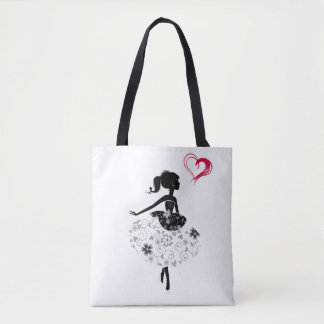 Sac fourre-tout à fille de coeur d'amour
