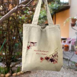 Sac fourre-tout à fleurs à pétales rouges
