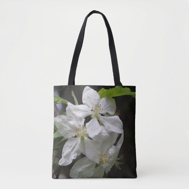 Sac fourre-tout à fleurs blanches (Devant)