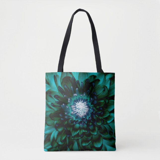 Sac fourre-tout à fleurs bleu profond Aqua (Devant)
