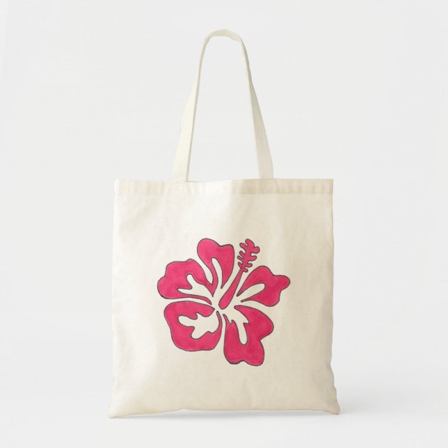 Sac fourre-tout à fleurs d'Hibiscus tropical - ros (Devant)
