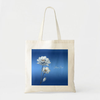 Sac fourre-tout à fleurs en aquarelle bleue