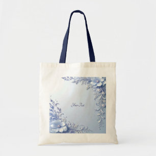 Sac fourre-tout à fleurs ornées bleues avec perles