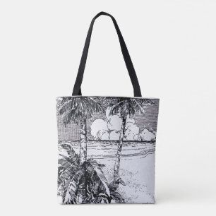 Sac fourre-tout à gravure tropicale vintage person