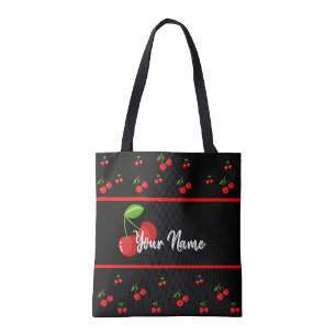 Sac fourre-tout à impression cerise personnalisé
