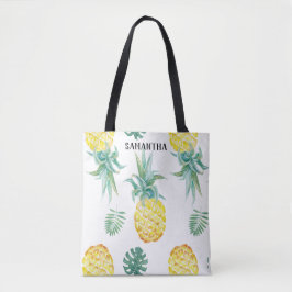 Sac fourre-tout à impression d'ananas d'aquarelle