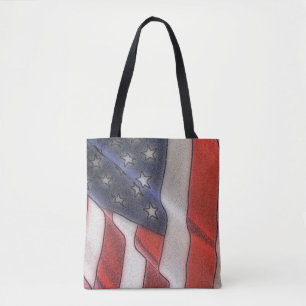 Sac fourre-tout à impression de drapeau américain