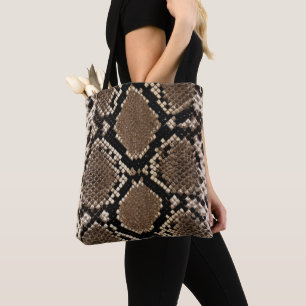 Sac fourre-tout à impression de peau de serpent de