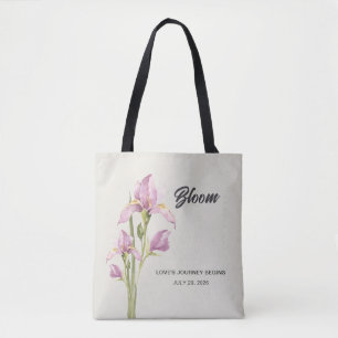 Sac fourre-tout à iris aquarellé personnalisé   Fl