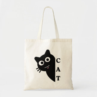 Sac fourre-tout à jeu de mots sur chat noir mignon