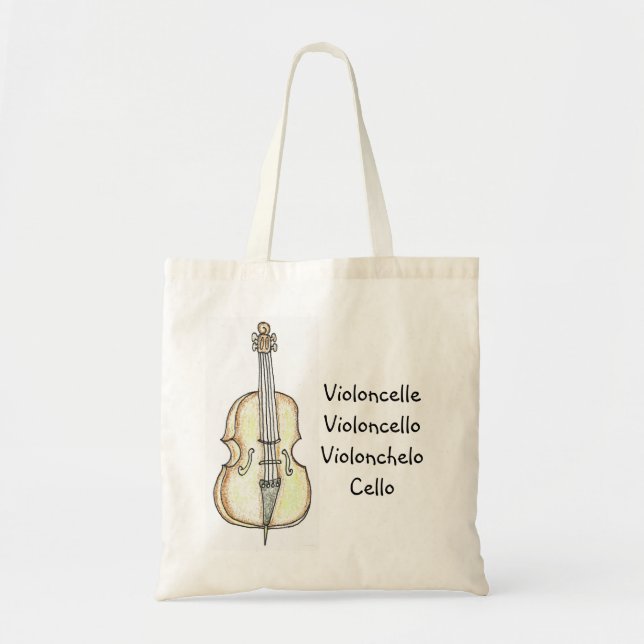 Sac fourre-tout à langue de violoncelle (Devant)