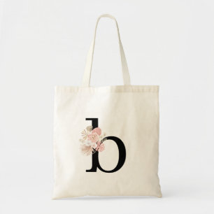 Sac fourre-tout à lettre monogramme floral personn