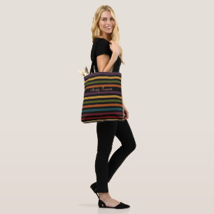 Sac fourre-tout à lignes horizontales couleur – En