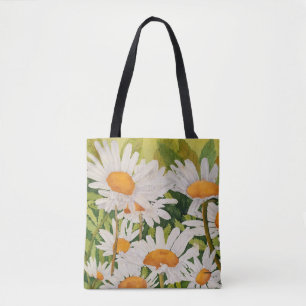 Sac fourre-tout à marguerites blanches