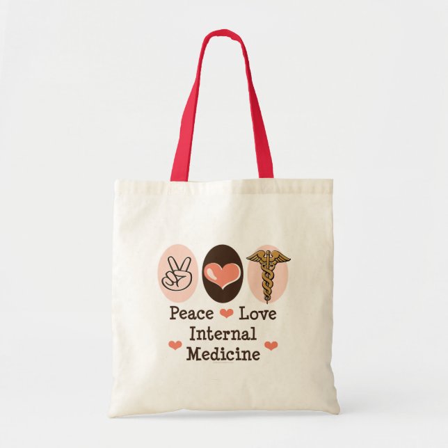 Sac fourre-tout à médecine interne d'amour de paix (Devant)