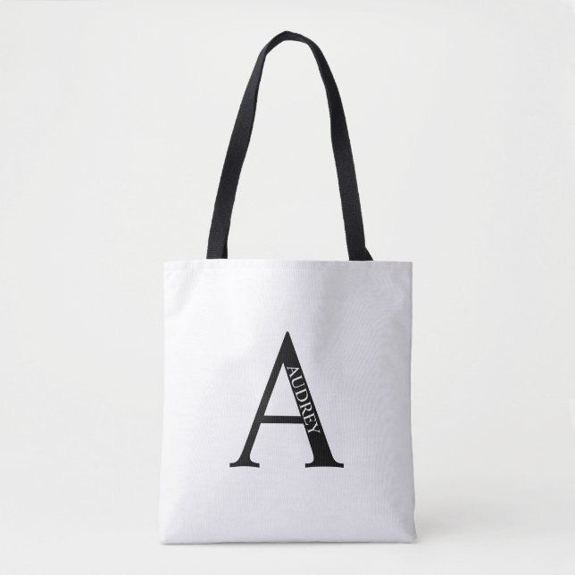 Sac fourre-tout à monogramme et nom personnalisé (Devant)