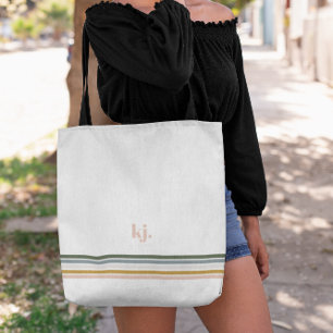 Sac fourre-tout à monogramme et rayures rétro chic