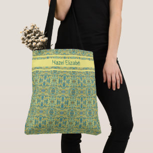 Sac fourre-tout à motif bleu paon moderne