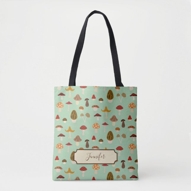 Sac fourre-tout à motif de champignons d'automne (Devant)