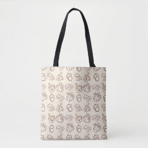 Sac fourre-tout à motif doodle d'automne esthétiqu