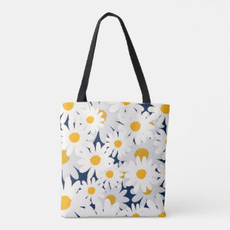 Sac fourre-tout à motif floral de marguerite jaune