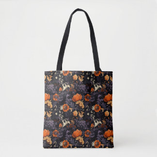 Sac fourre-tout à motif floral d'Halloween d'autom