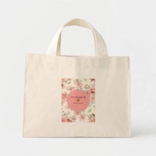 Sac fourre-tout à motif floral marine burgundy