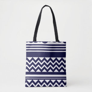 Sac fourre-tout à motif géométrique bleu marine