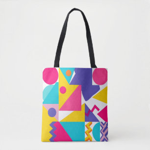 Sac fourre-tout à motif géométrique coloré