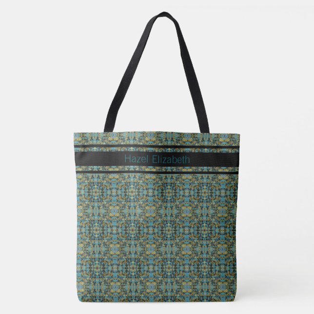 Sac fourre-tout à motif paon bleu moderne (Devant)