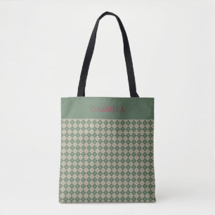 sac fourre-tout à motif vert argyle