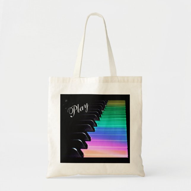 Sac fourre-tout à musique d'arc-en-ciel de piano (Devant)