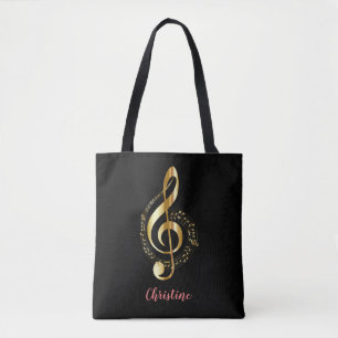 Sac fourre-tout à musique de clef triple d'or